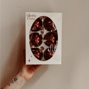 Set of 6 vintage red glass ball Christmas ornaments